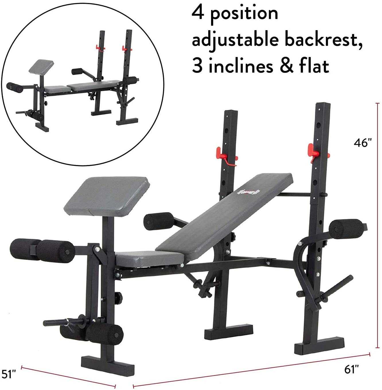 Body Champ Standard Weight Bench, Exercise and Weightlifting Bench